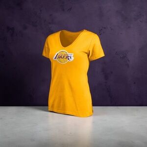 LeBron James Los Angeles Lakers Women's Logo Playmaker Name & Number V-Neck